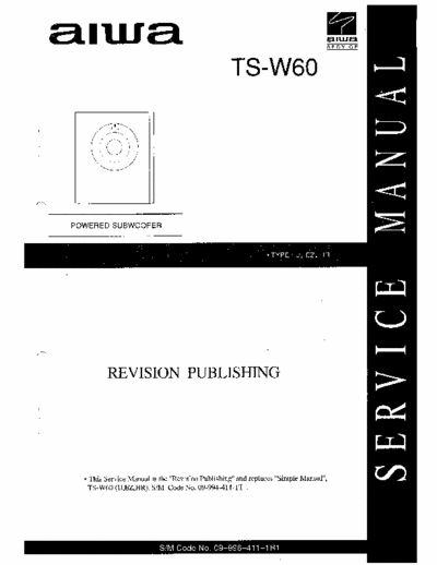 Aiwa Service Hi-Fi TS-W60 Service Manual - (pag. 10) Powerd Subwoofer